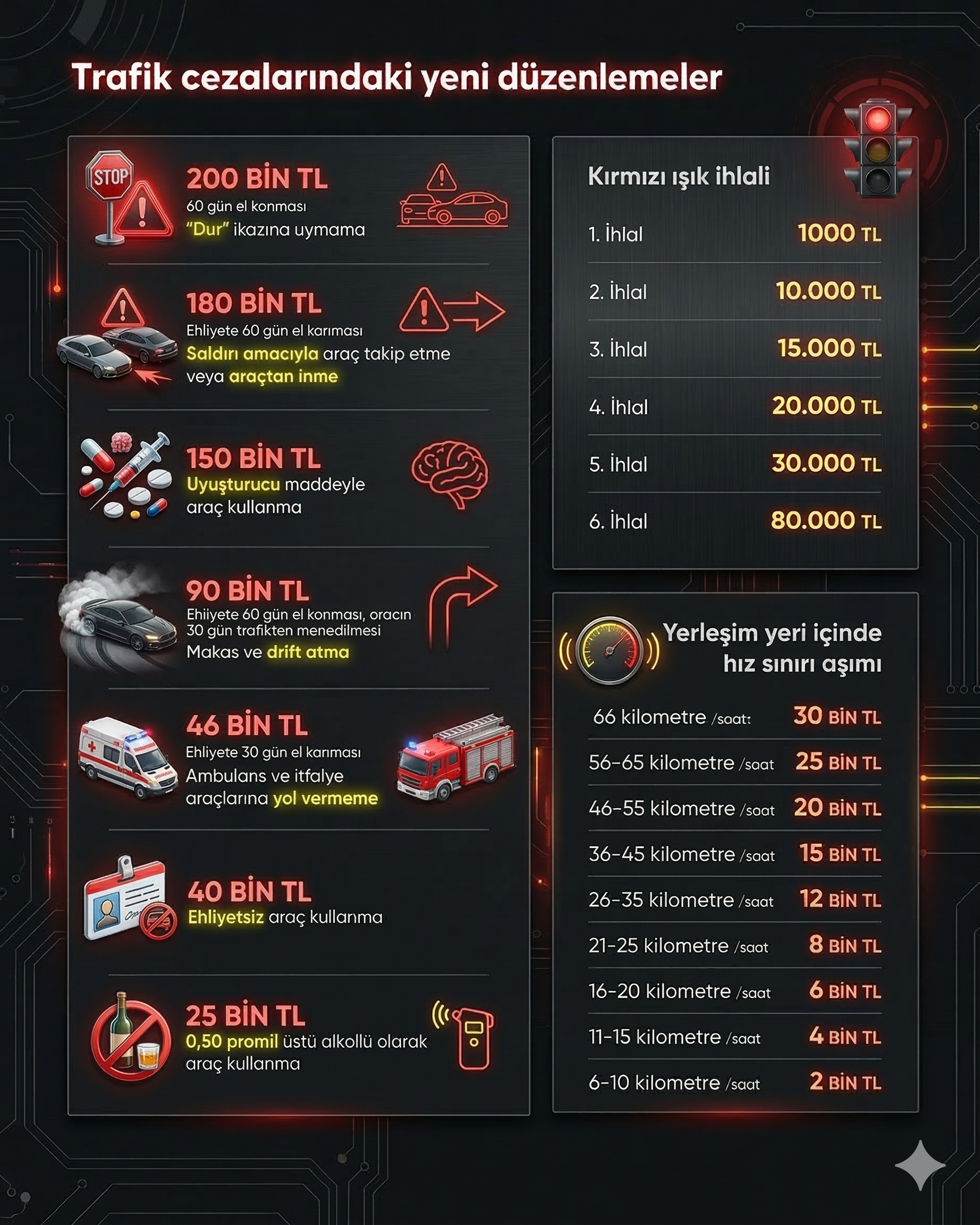 2026 Trafik Cezaları Infografik