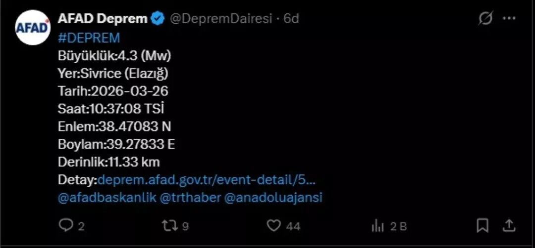 Afad Deprem Bildirim