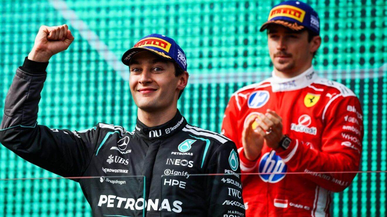 George Russell Mercedes Charles Leclerc Ferrari Podium Melbourne 2026 Planetf1 1320X742