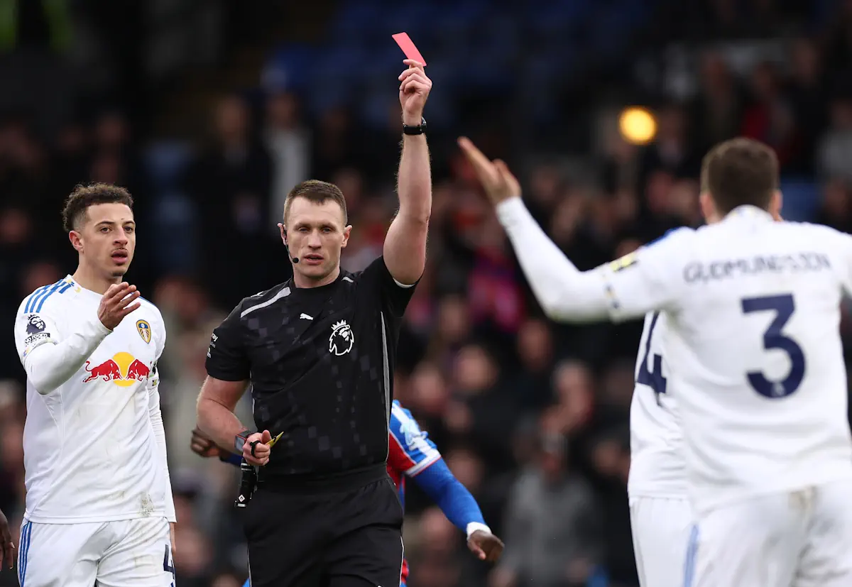 Leeds Ampadu Gudmundsson Red Card 1200 Ofg