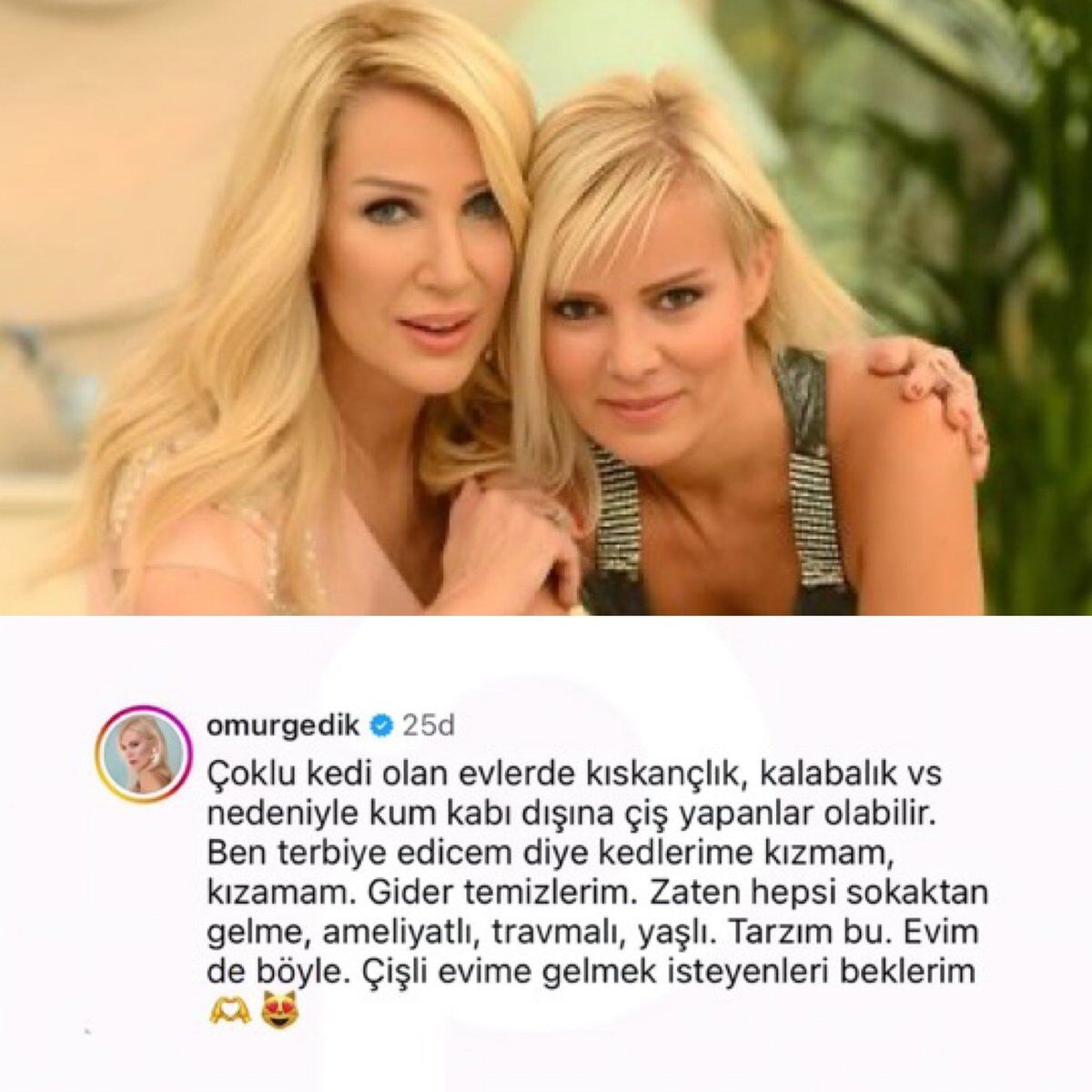 Ömür Gedik Seda Sayan Insta Açıklaması