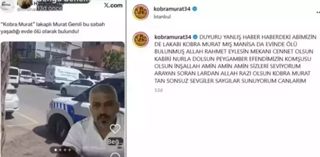 Kobra Murat Öldü Mü