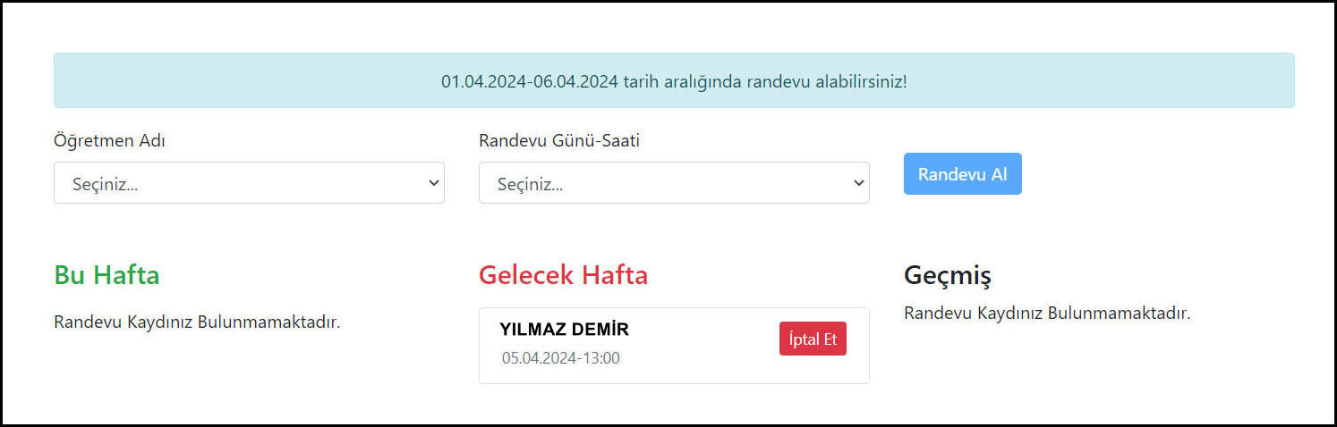 Veli Randevu Sistemi 4