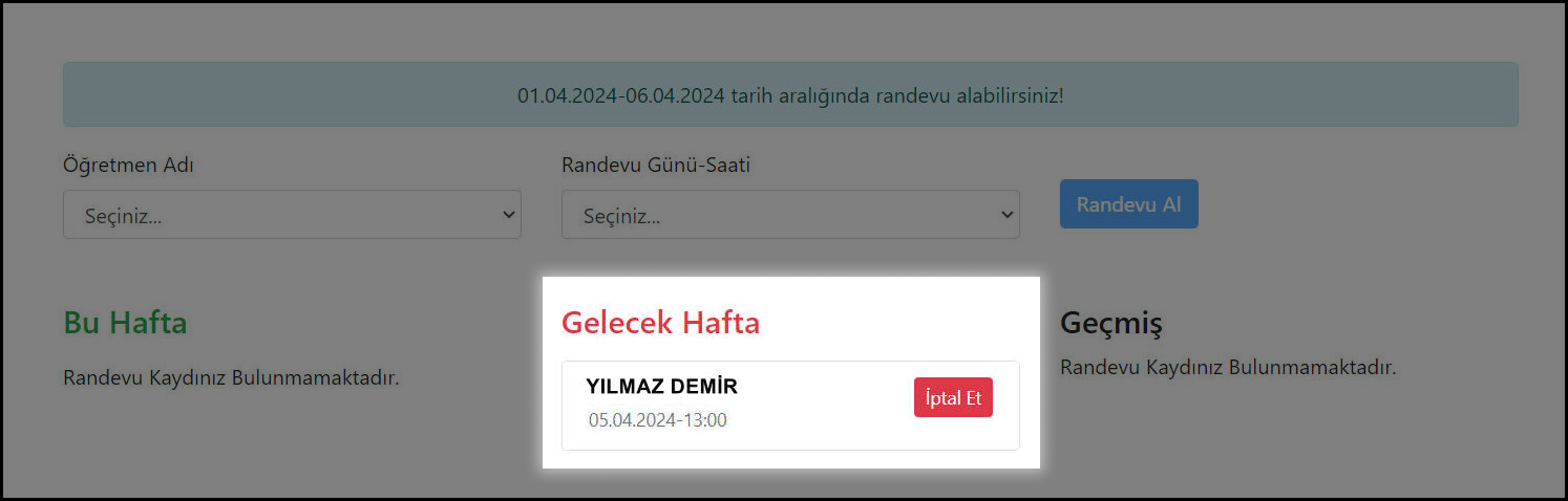 Veli Randevu Sistemi 5