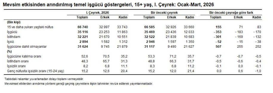 işsizlik ayrıntılı tablo