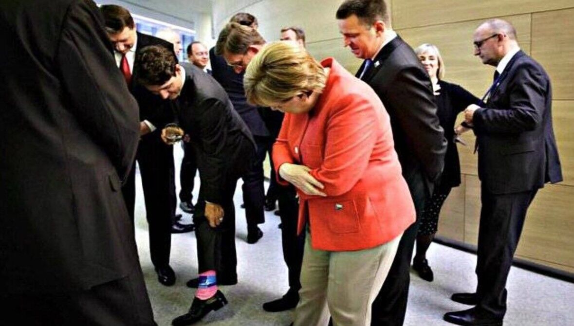 Trudeau Merkel Çorap