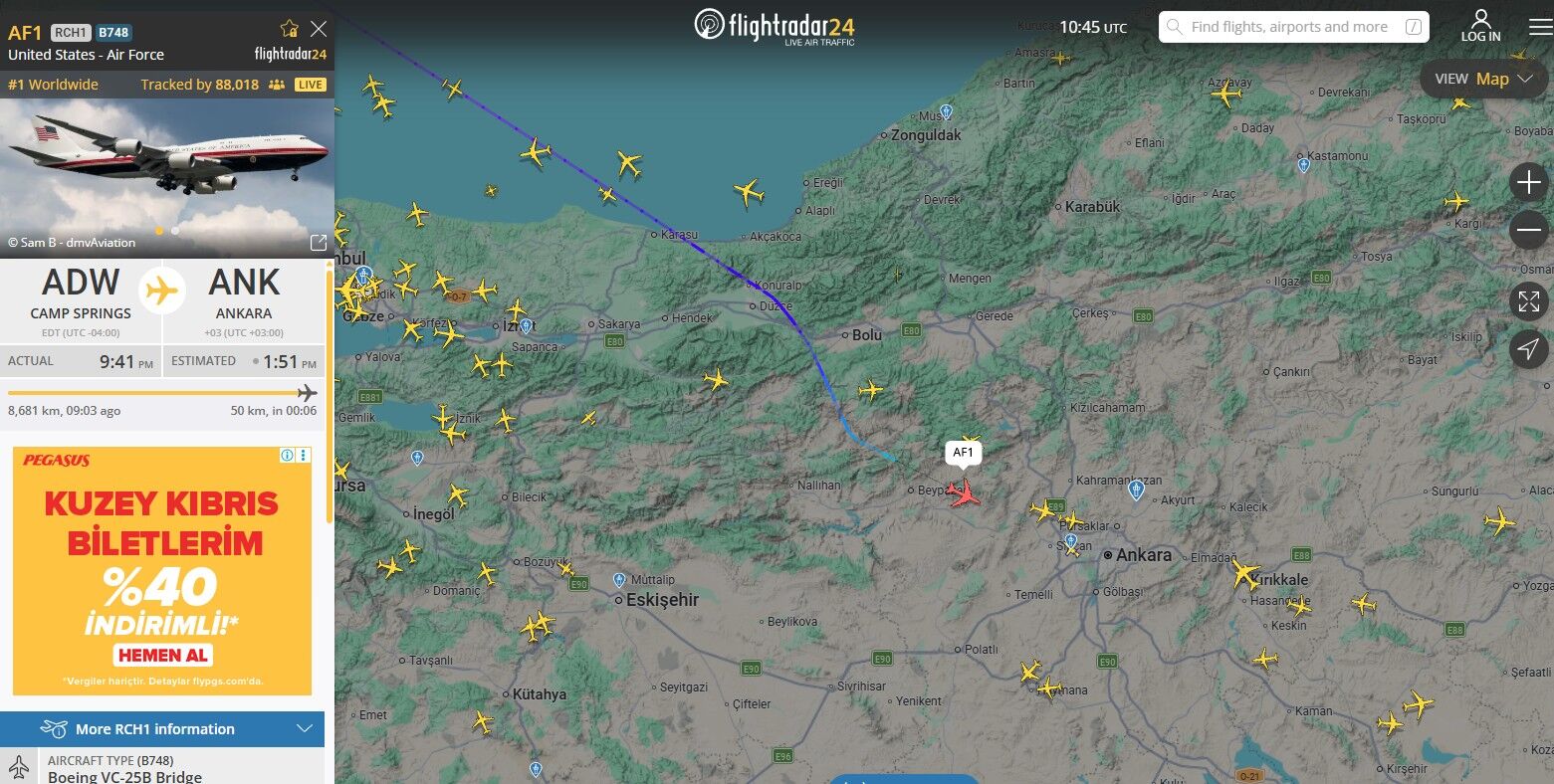 Flight Radar Air Force One