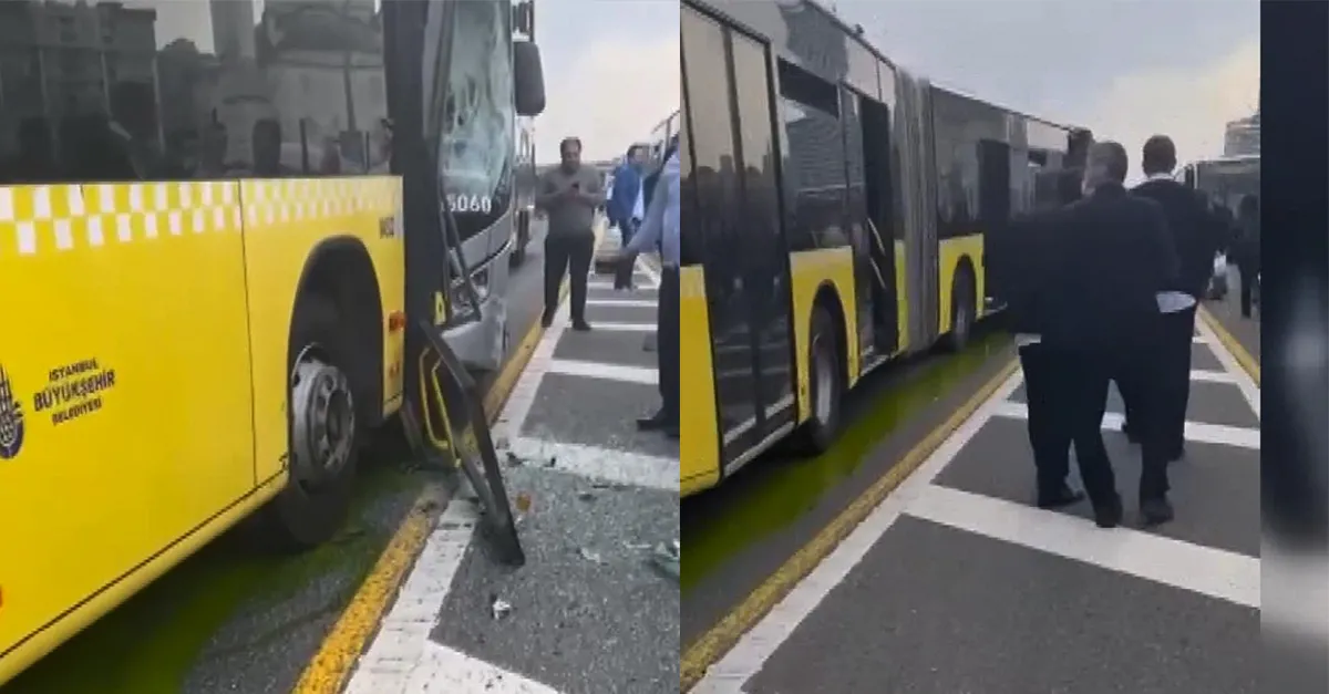 Beylikdüzü'nde iki İETT özel halk otobüsü çarpıştı: 2 kişi yaralandı