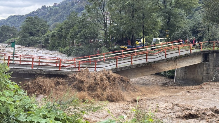 Fındıklı ilçesindeki Arılı ve Çağlayan derelerindeki su seviyesinin yükselmesi sonucu baskınlar meydana geldi.